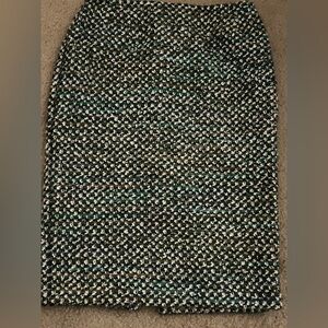 Lafayette Textured Black & White Tweed Pencil Skirt